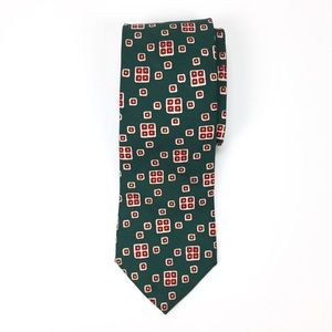 Brooks Brothers Silk Tie, green geometric shapes